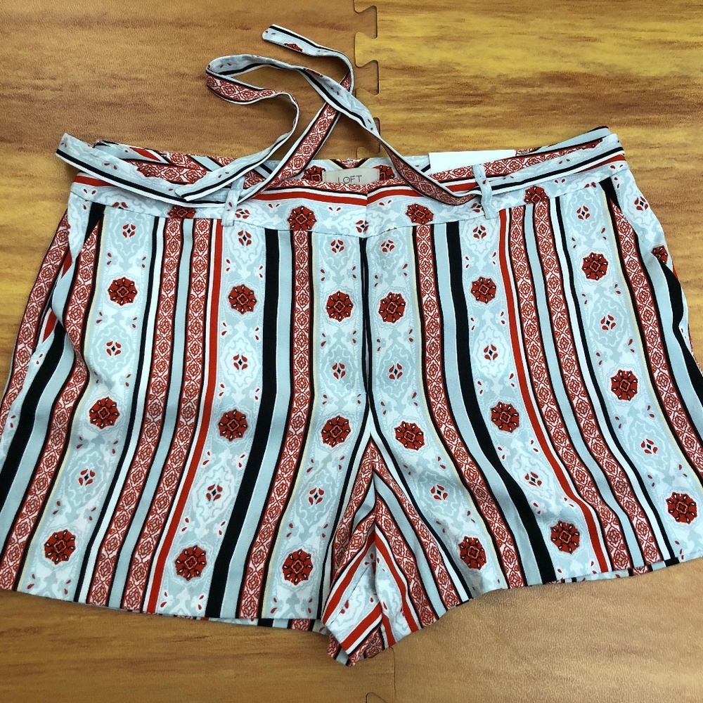 Ann Taylor Loft Tie Waist Sally 4" Shorts Women 12